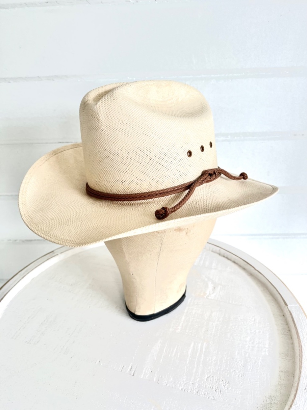 Vintage RESISTOL Self Conforming Water Repellant Straw Cowboy Hat - 7